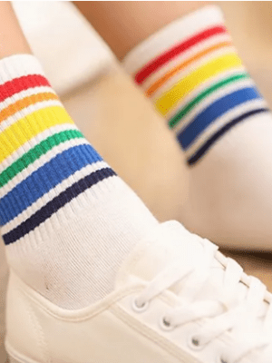 Chaussettes Gay Flag Blanches